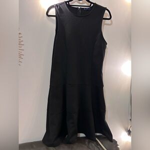 Y2K black sleeveless drop waist dress